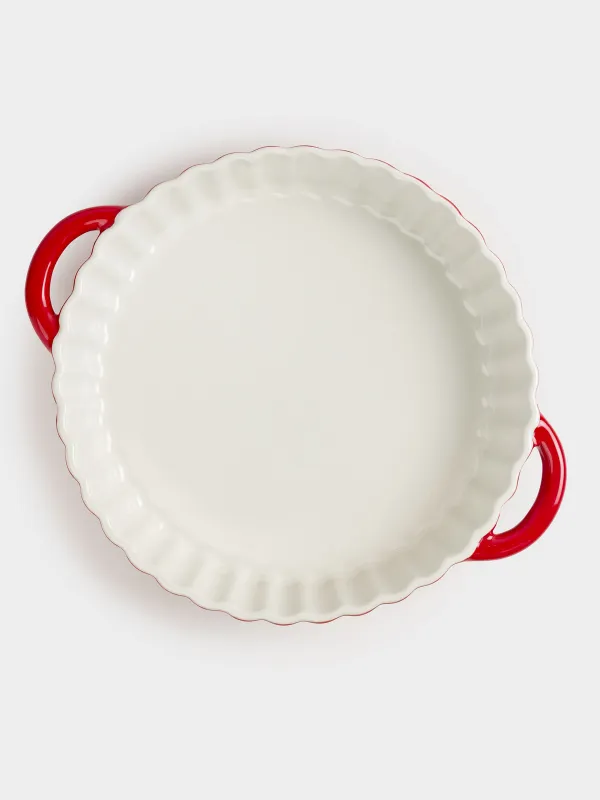 Пісіруге арналған ыдыс, 22 см, керамика, дөңгелек, қою қызыл, Cakes gradient, image-5