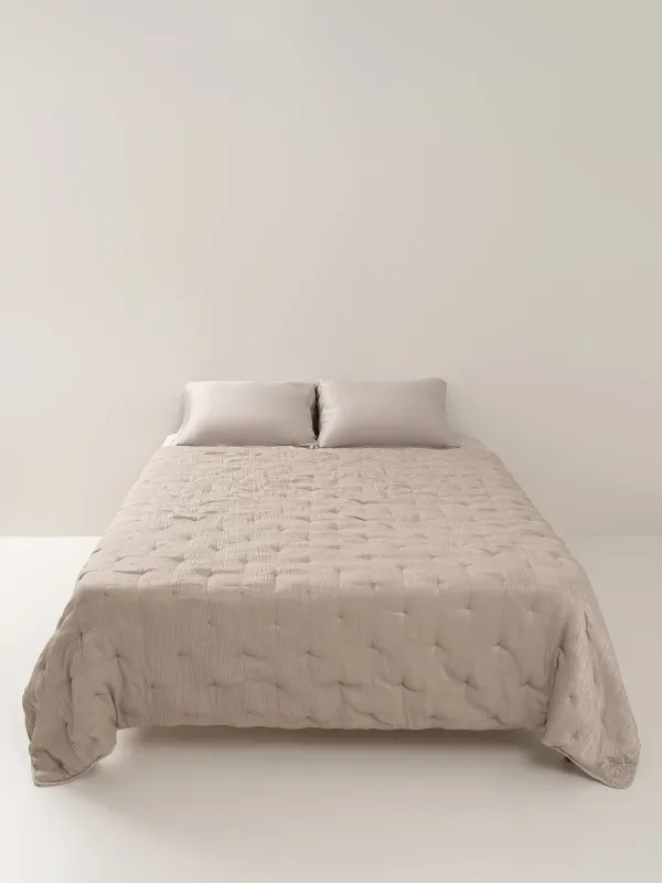 Төсек жапқыш, 220х240 см, барқыт, құм, Stitch velvet, image-5