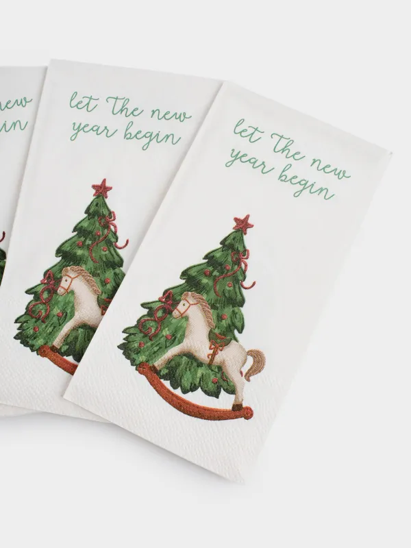 Қағаз майлықтар, 33х33 см, 20 дана, тікбұрыш, ақ, Шырша, Christmas miracle classic, image-3