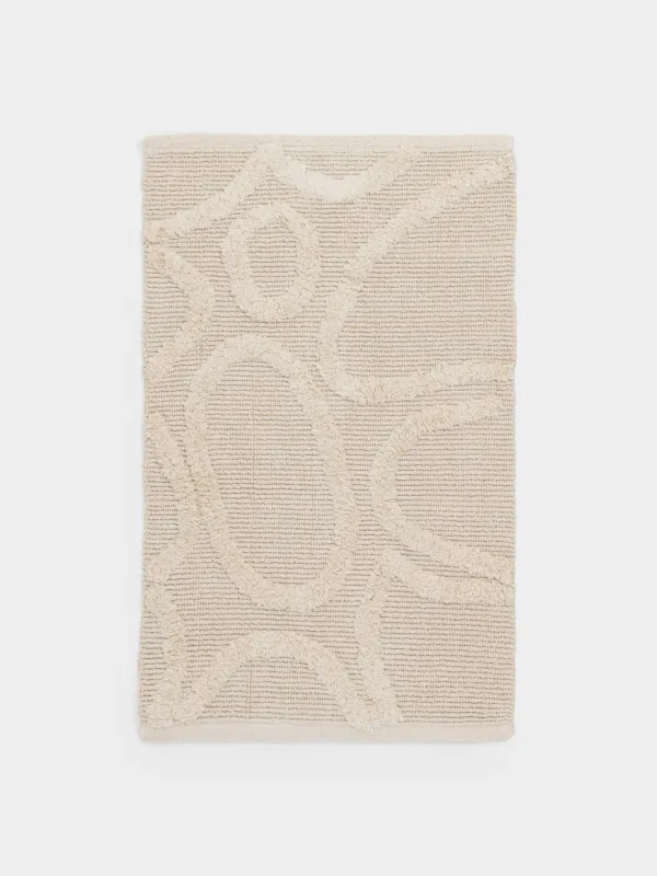 Коврик, 50x80 см, противоскользящий, хлопок, бежевый, Геометрия, Textured, image-0