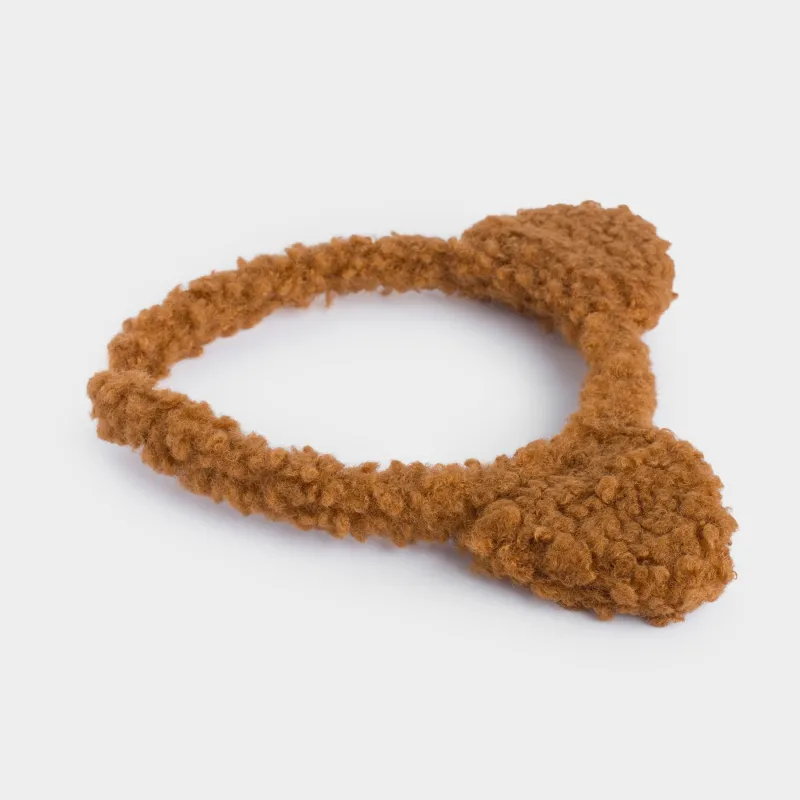 Ободок карнавальный, 13х15 см, детский, искусственный мех/пластик, коричневый, Ушки, Funny bear, image-2