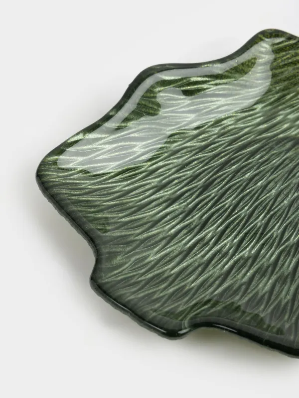 Блюдо, 15х12х2 см, стекло Р, зеленое, Елка, Ribby color, image-2