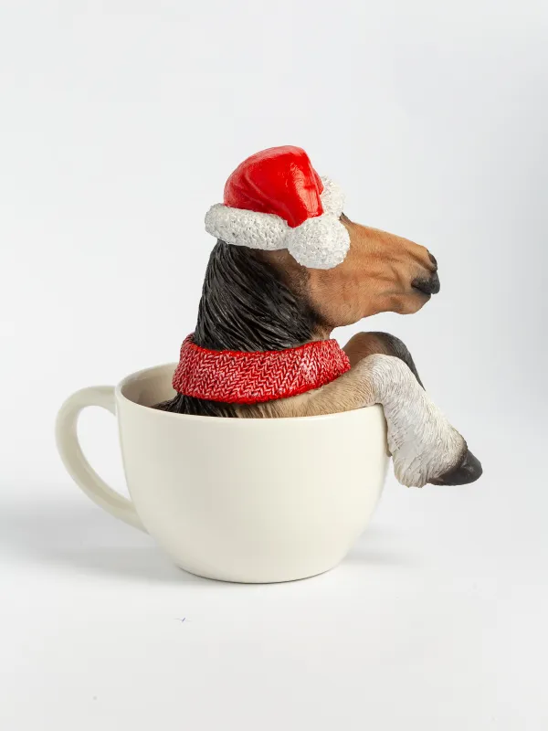 Статуэтка, 15 см, полирезин/керамика, бежевая, Лошадь в кружке, Horse christmas, image-1