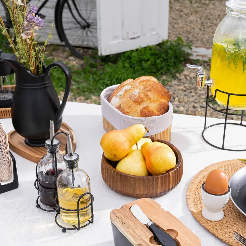 Салатник, 18х6 см, дерево, рифленый, Noble tree, image-3