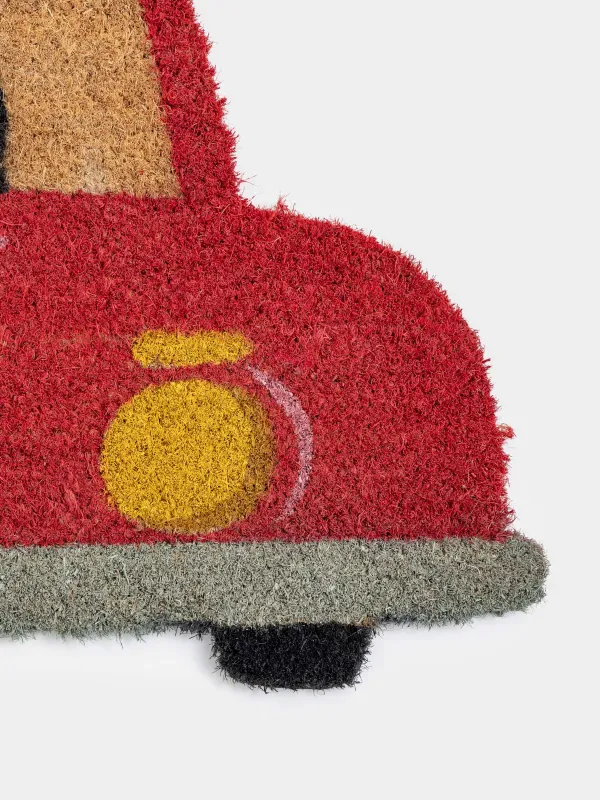 Есік алды кілемшесі, 40х80 см, кокос/ПВХ, фигуралы, қызыл, Шыршасы бар көлік, Red car, image-2