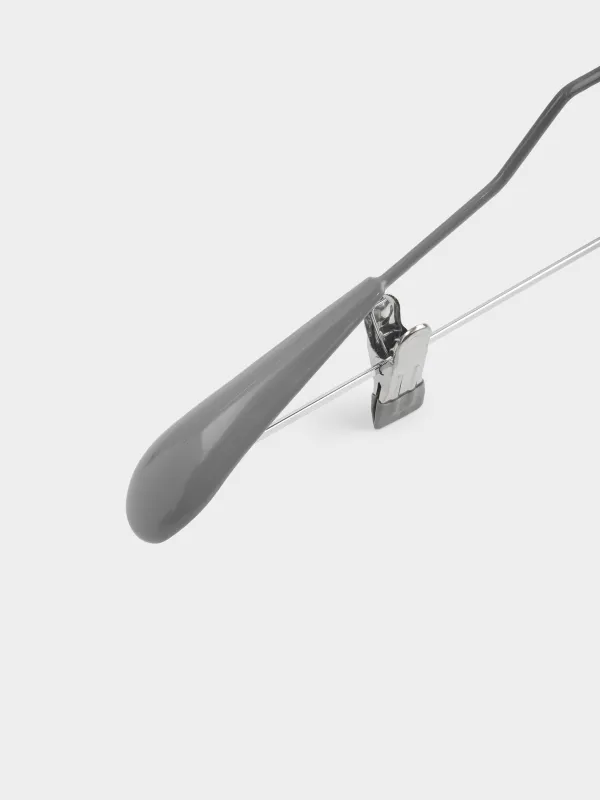 Вешалка-плечики, 44 см, с зажимами для брюк/юбок, металл с покрытием, серая, Colorful house, image-4