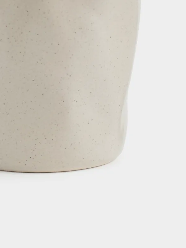 Стақан, 10 см, 300 мл, керамика, сарғылт-қоңыр, Мыжылған әсер, Crumple creme, image-3