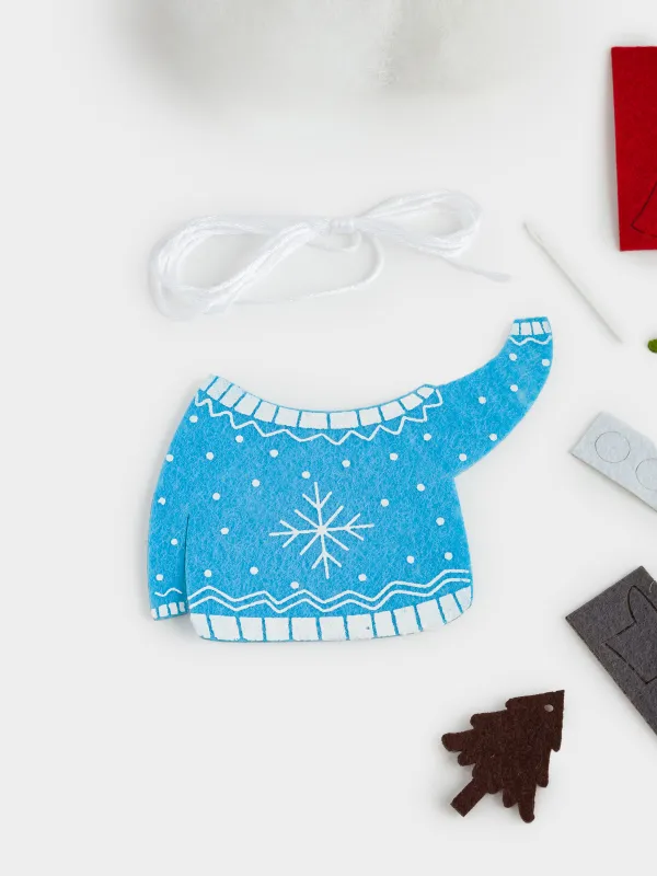 Шығармашылық жиынтығы, 13х15 см, қолөнер, киіз/мақта, Свитер киген аю, Creativity, image-3