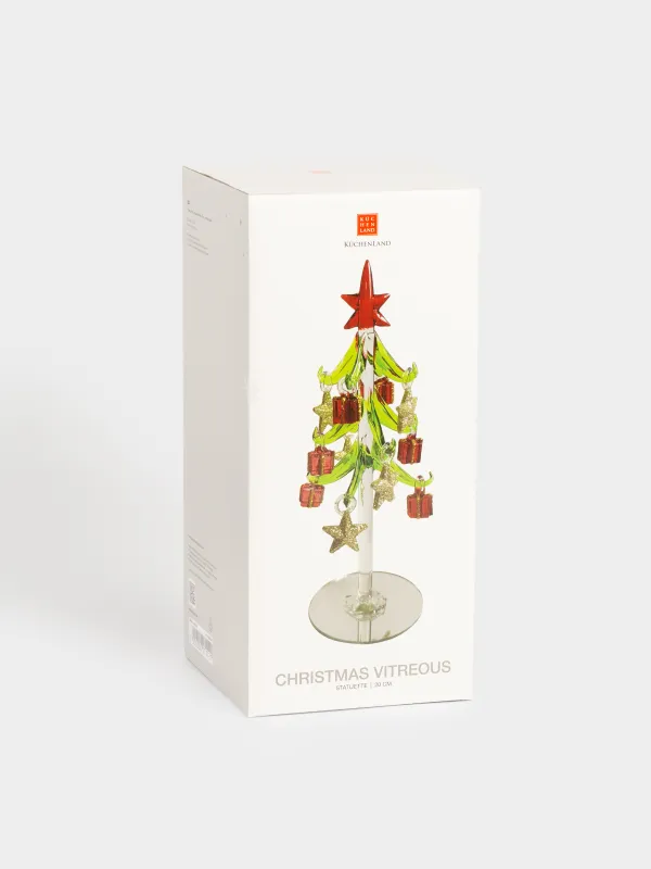 Мүсінше, 20 см, салпыншақтары бар, шыны, Ойыншықтары бар шырша, Christmas vitreous, image-4
