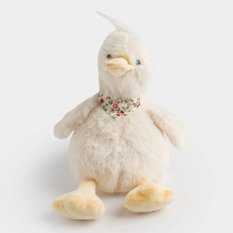 Игрушка, 19 см, мягкая, полиэстер, белая, Утенок, Duck toy, image-0