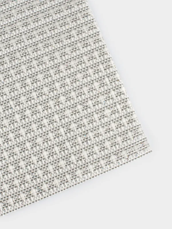 Аспаптарға арналған майлық, 30х45 см, блесткалары бар, ПВХ, тікбұрышты, күміс, Solid, image-2