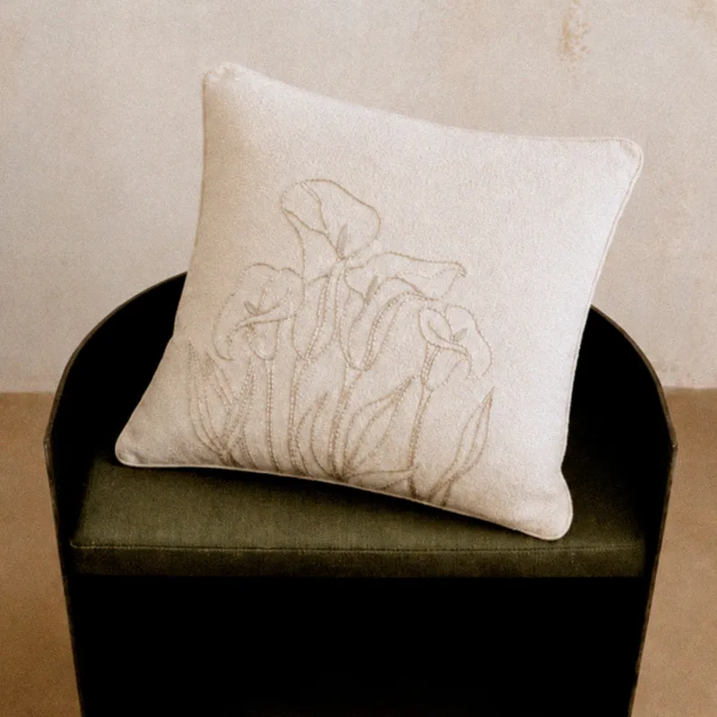 Подушка декоративная, 45x45 см, Каллы, Boucle