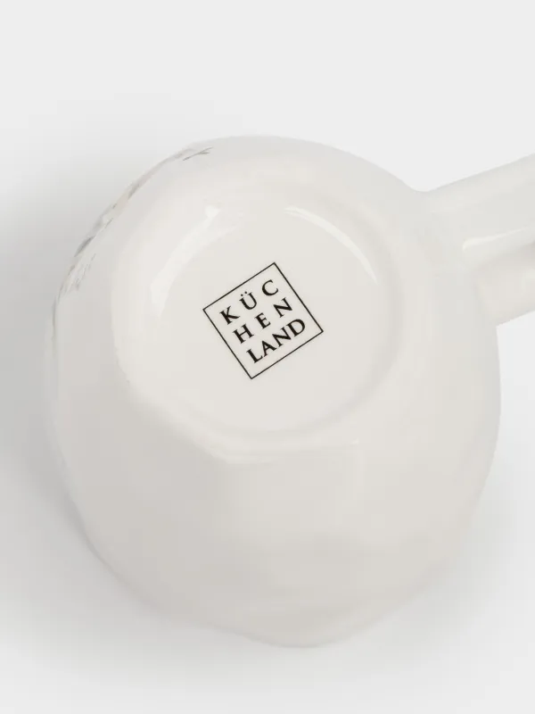 Саптыаяқ, 360 мл, керамика, ақ, Гүлдері бар қоян, Natural Easter, image-3