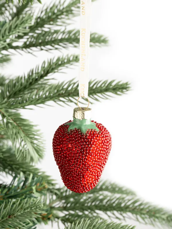 Шырша ойыншығы, 5 см, шыны, қызыл, Құлпынай, Fruits, image-2