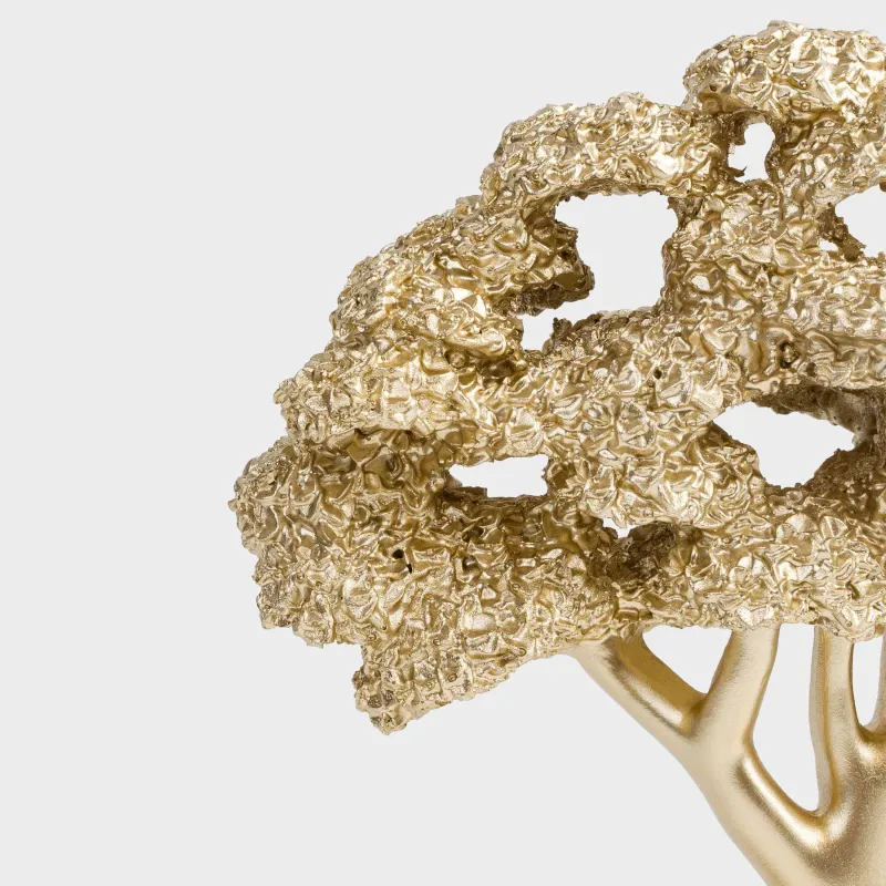 Мүсінше, 23 см, полирезин, алтын, Бонсай, Wood gold, image-1