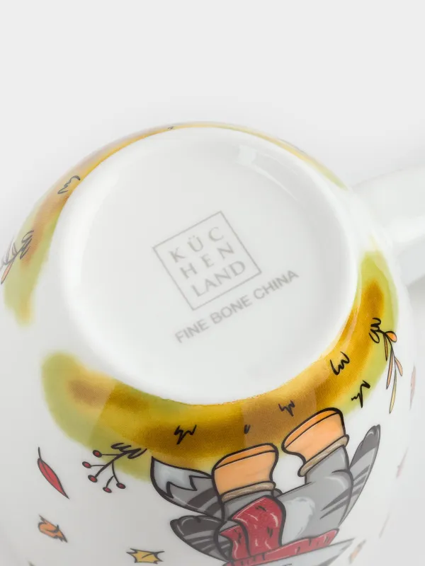 Саптыаяқ, 400 мл, фарфор F, ақ, Жанаттар, Forest animals, image-2