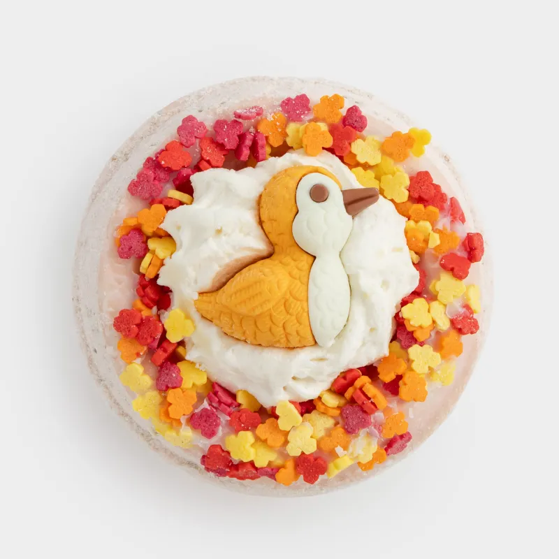 Ваннаға арналған бомба, 130 гр, ойыншықпен, қоңыр, Бадам, Құс, Friends spa