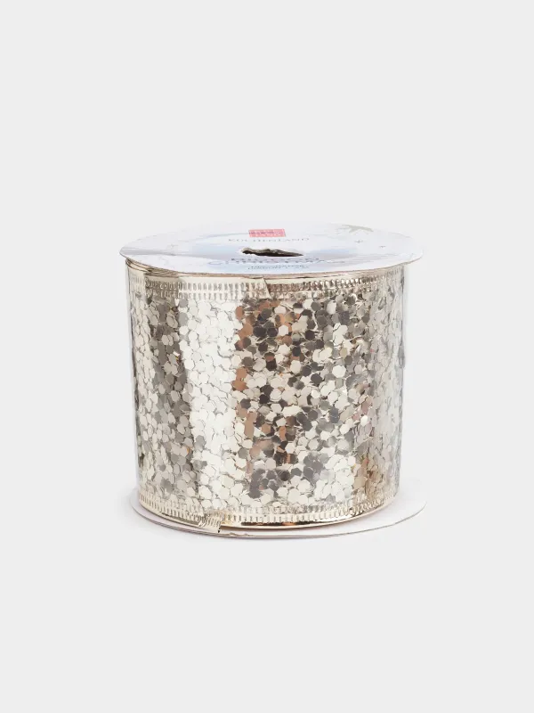 Сәндік таспа, 5 м, иілімді полиэстер, шампан, Жылтыр, Ribbon christmas, image-0