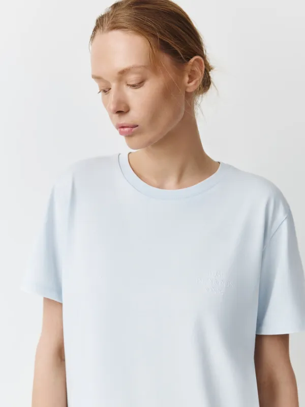 Әйелдер футболкасы, өлшемі XS, мақта, көгілдір, Joanna, image-0