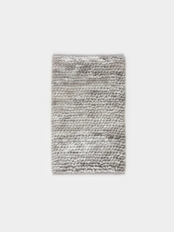 Кілем, 50х80 см, полиэстер / мақта, сұр, көпіршіктер, image-0