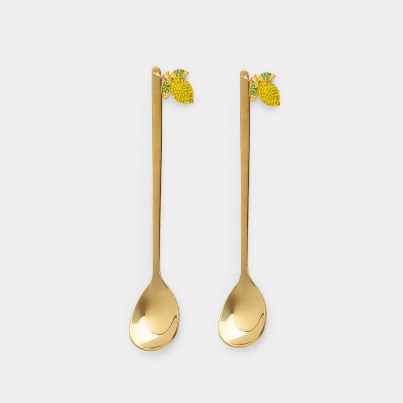 Десерт қасығы, 14 см, 2 дана, болат, алтын, Лимон, Sicily