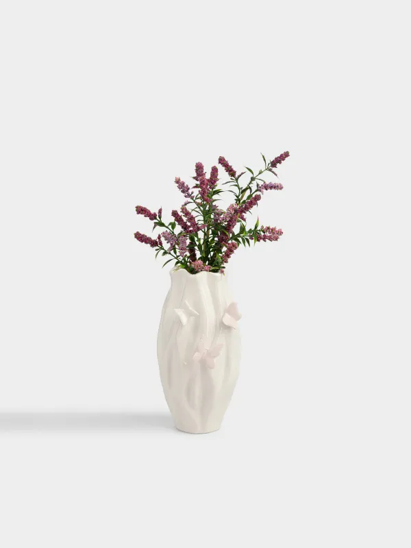 Гүл вазасы, 20 см, фарфор P, сүт түстес, Көбелектер, Butterfly, image-4