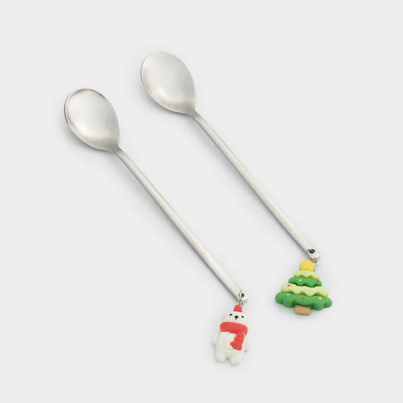 Десерт қасығы, 14 см, 2 дана, болат, күміс, Қонжық/Аққұтан, Funny friends