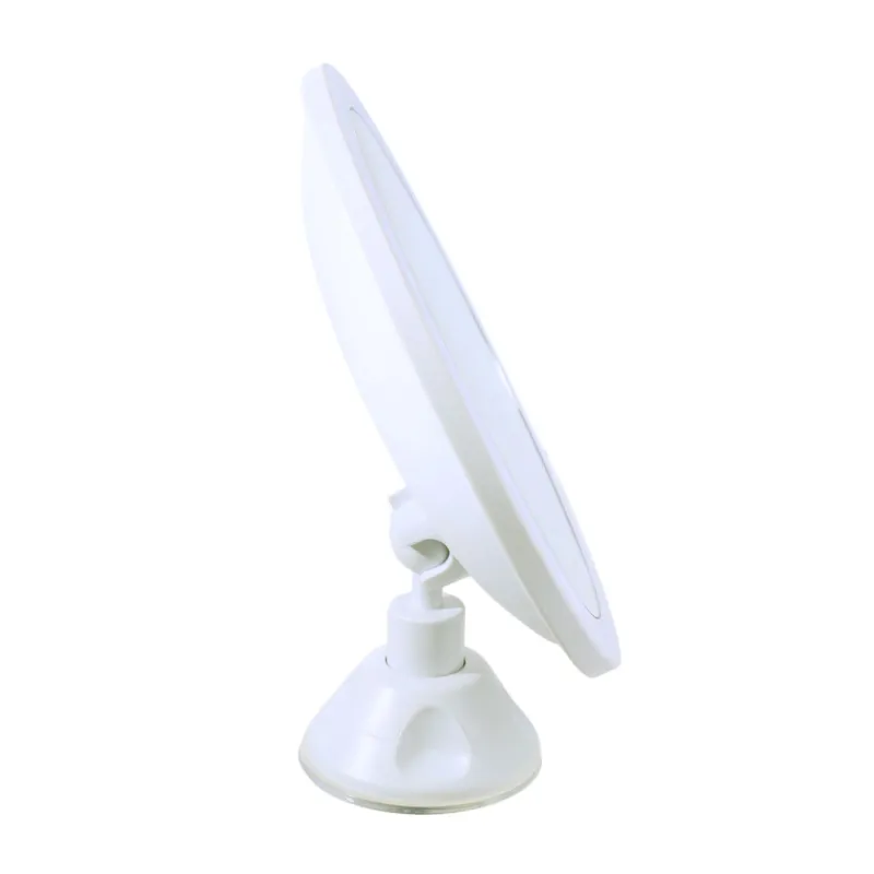 Ілулі айна, 18 см, үлкейткіш, жабысатын сорғыштары бар, жарықтандырылған, пластик, ақ, Mirror, image-2