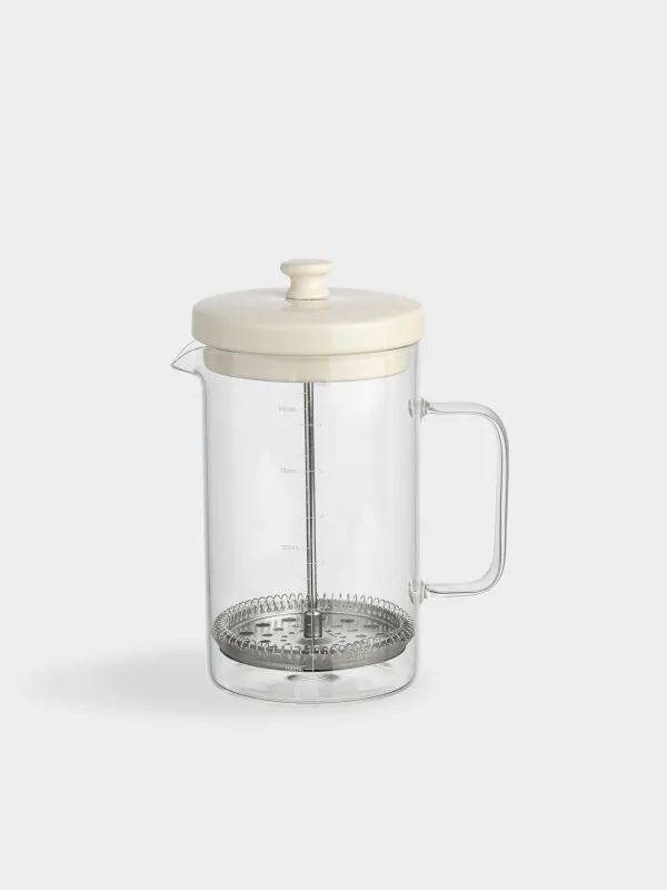 Френч-пресс, 950 мл, с мерной шкалой, стекло Б/сталь/керамика, молочный, Milk kitchen, image-0