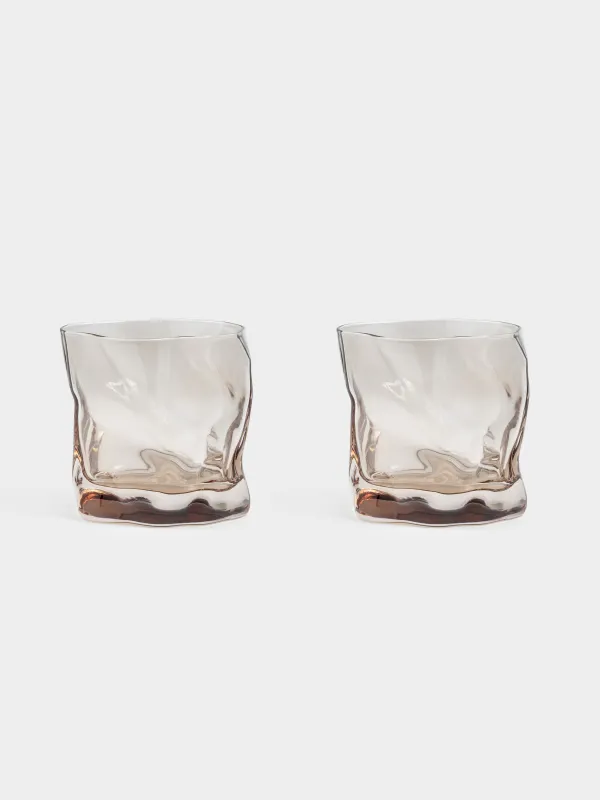 Стакан для виски, 8 см, 245 мл, 2 шт, стекло, коричневый, Slalom color, image-0