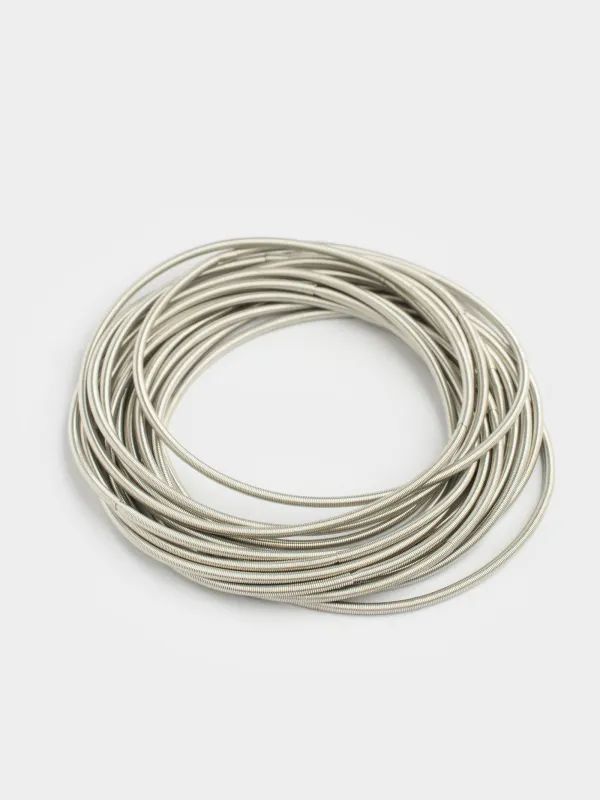 Білезіктер жинағы, 8 см, 12 дана, металл, күміс, сақиналар, зергерлік бұйымдар, image-1