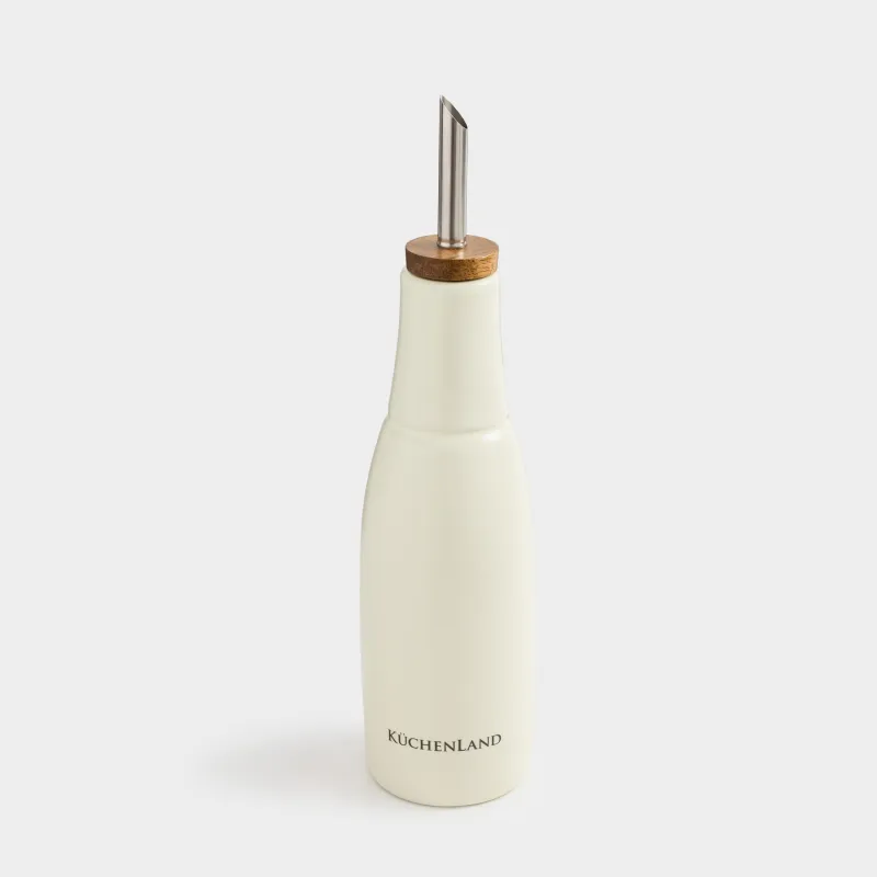 Май немесе сірке суға арналған бөтелке, 220 мл, диспенсері бар, керамика/ағаш, сарғылт-қоңыр, Laneri, image-1