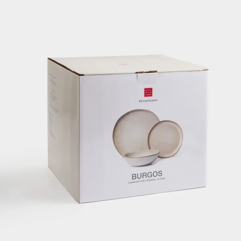 Ас сервизі, 6 адам, 18 зат керамика, сарғылт-қоңыр, Burgos, image-7