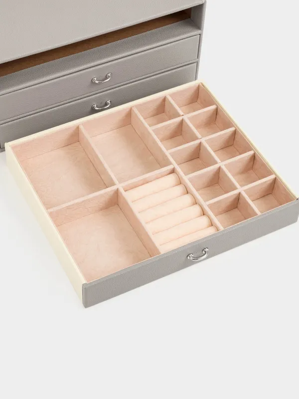 Шкатулка для украшений, 24х19 см, искусственная кожа/МДФ, серая, Premiere, image-3