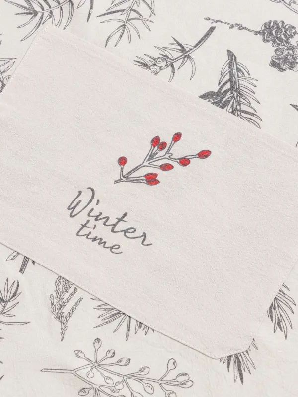 Алжапқыш, 65х80 см, мақта, сұр және сарғылт-қоңыр, Бұтақтардағы суықторғайлар, Bullfinchs, image-1