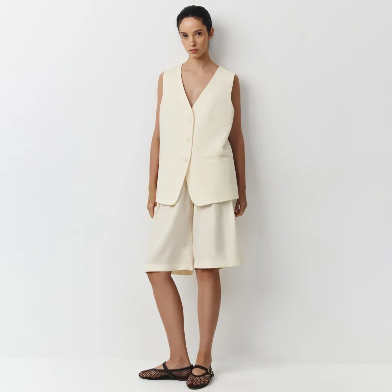 Әйелдер шорттары, өлшемі M, тенсель/зығыр/мақта ОК, сүт түстес, Louise