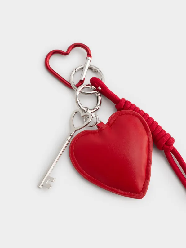 Салпыншақ, 8 см, полиэстер/полиуретан/металл, қызыл, Жүрек, Keychain heart, image-1