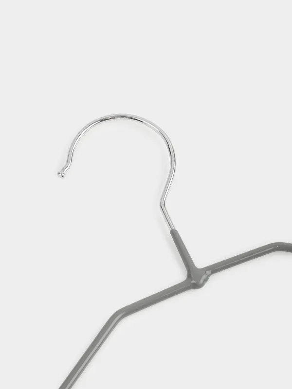 Вешалка-плечики, 28 см, 5 шт, детская, металл с покрытием, серая, Colorful house, image-4