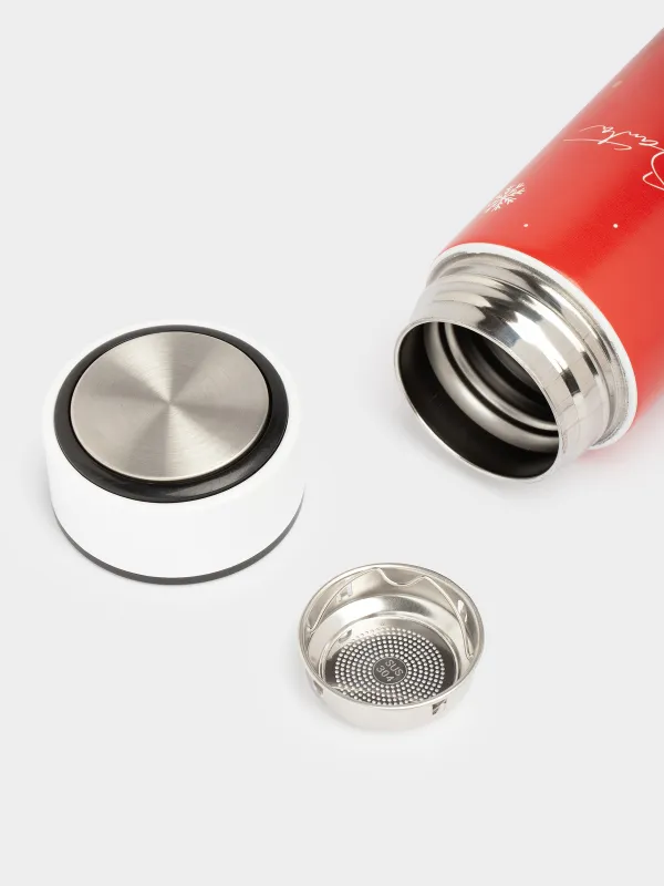 Термос, 500 мл, болат/пластик, қызыл, Қымбатты Санта, Joy, image-2