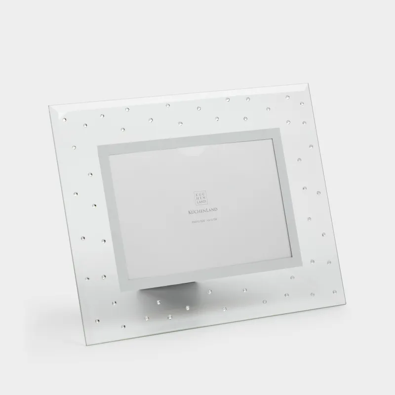 Фото жиектеме, 18х23 см, шыны, күміс, Страздар, Glossy