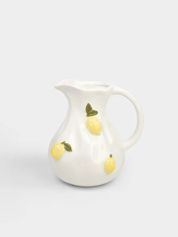 Кувшин, 1,7 л, керамика D, молочный, Лимоны, Sicily, image-0