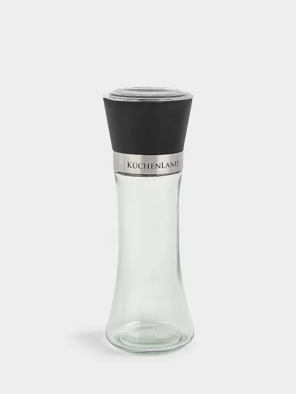 Дәмдеуіш диірмені, 19 см, механикалық, шыны / пластик, қара, Extra-light, image-1