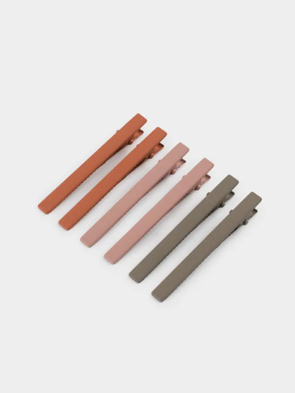 Шаш қыстырғыш, 6 см, 6 дана, металл, Түрлі-түсті қоспа, Basic, image-1