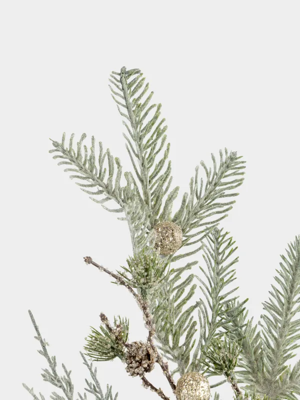 Сәндік бұтақ, 83 см, пластик/полиэстер, Шампан жидектері мен шырша бүршіктері, Conifer champagne, image-4