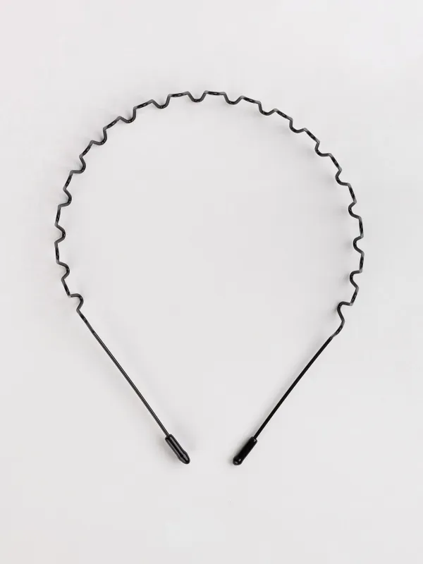 Ободок для волос, 13х15 см, металл, черный, Волна, Fast, image-0