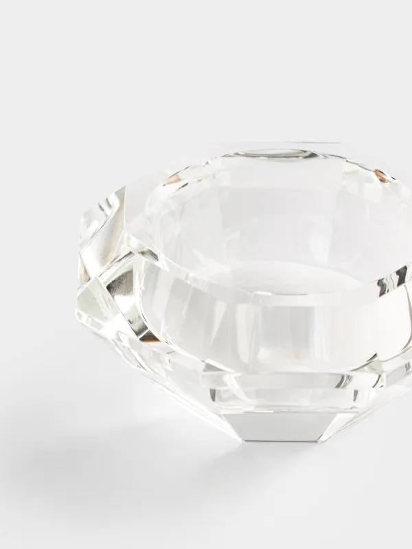 Подсвечник, 7х3 см, для чайной свечи, кристальное стекло, Бриллиант, Diamond, image-1