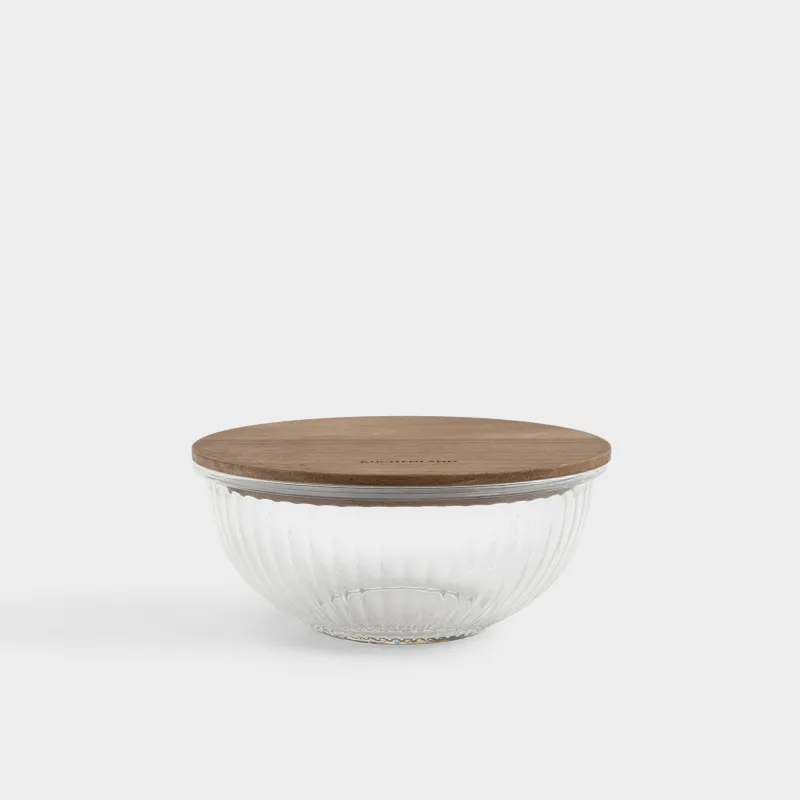 Тостаған, 1 л, қақпағы бар, шыны Т/ағаш, Ravi wood