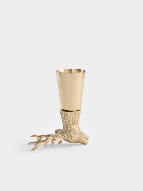 Стопка для водки, 150 мл, металл, золотистая, Олень, Arctic deer, image-0