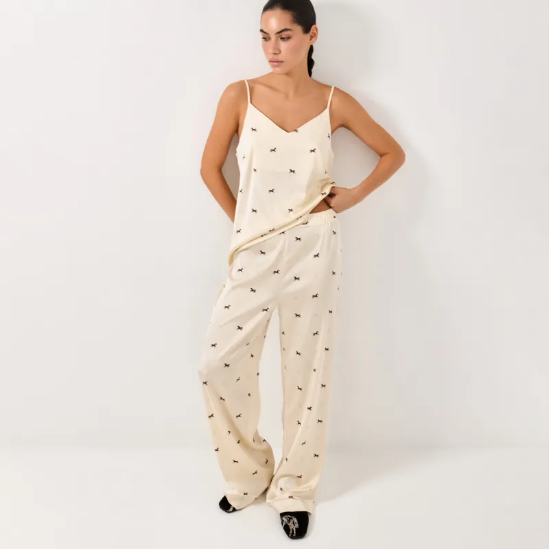 Әйелдер шалбары, үйге арналған, өлшемі L, полиэстер/эластан, сүт түстес, Жылқы, Luanne