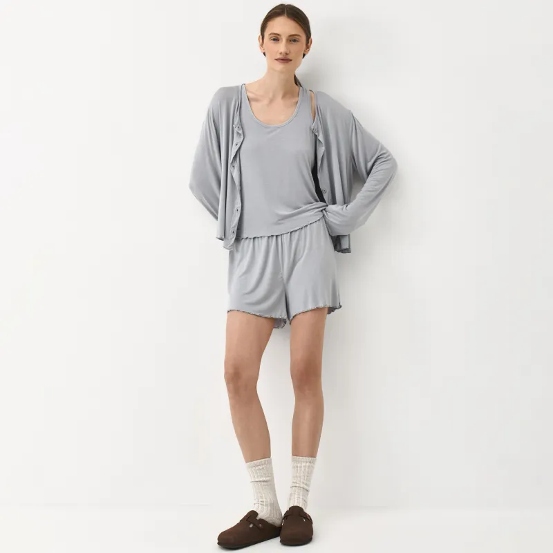 Әйелдер шорттары, үйге арналған, өлшемі L, вискоза/эластан, сұр-көгілдір, Meryl